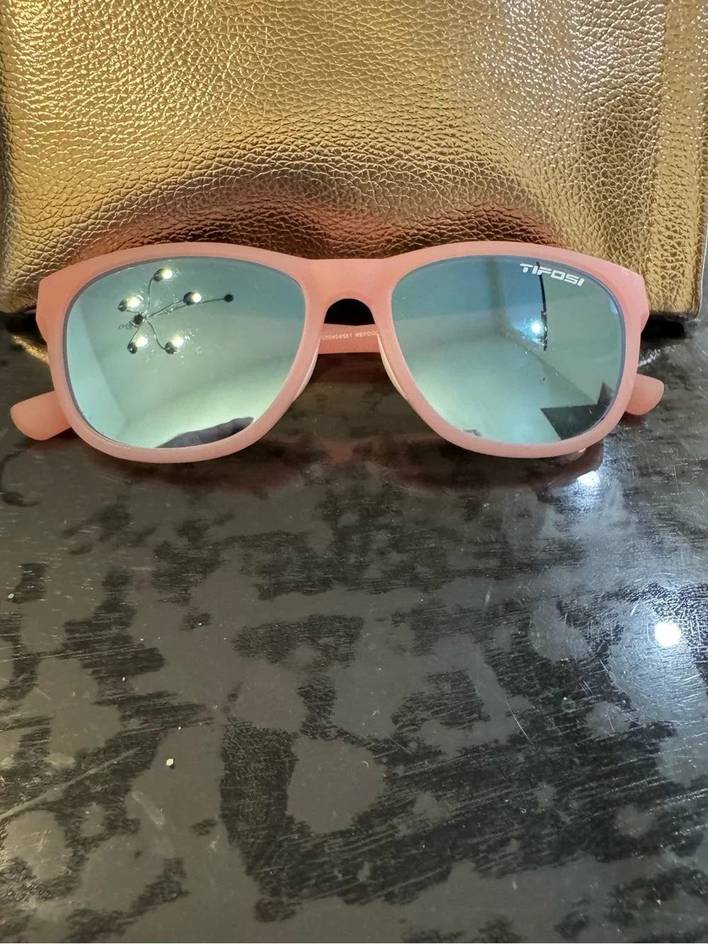 Tifosi Pink Sunglasses with Blue Mirrored Lenses